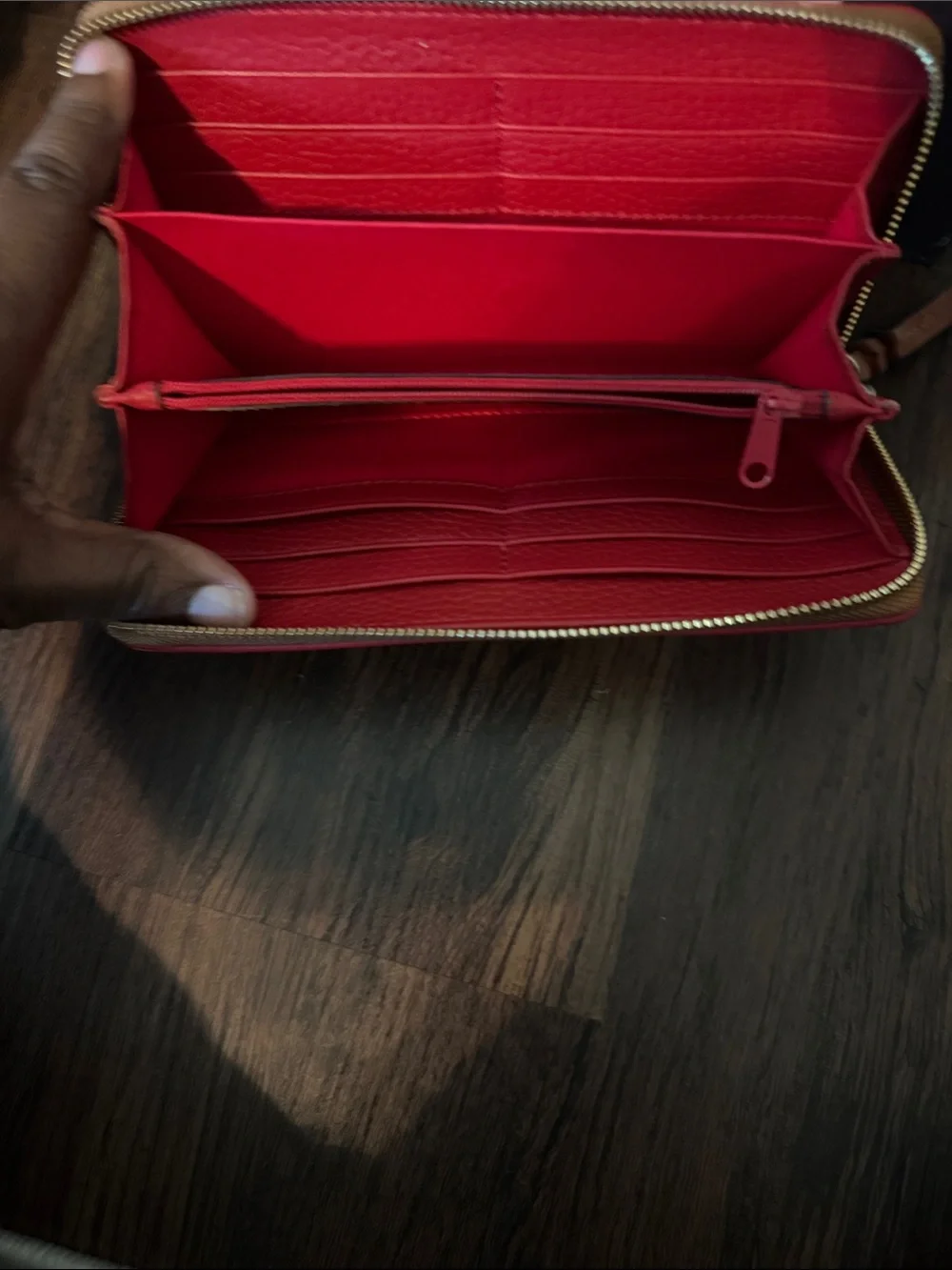 Dooney & Bourke Red Zip Around Wristlet Wallet
